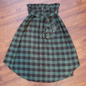 Green Plaid Skirt